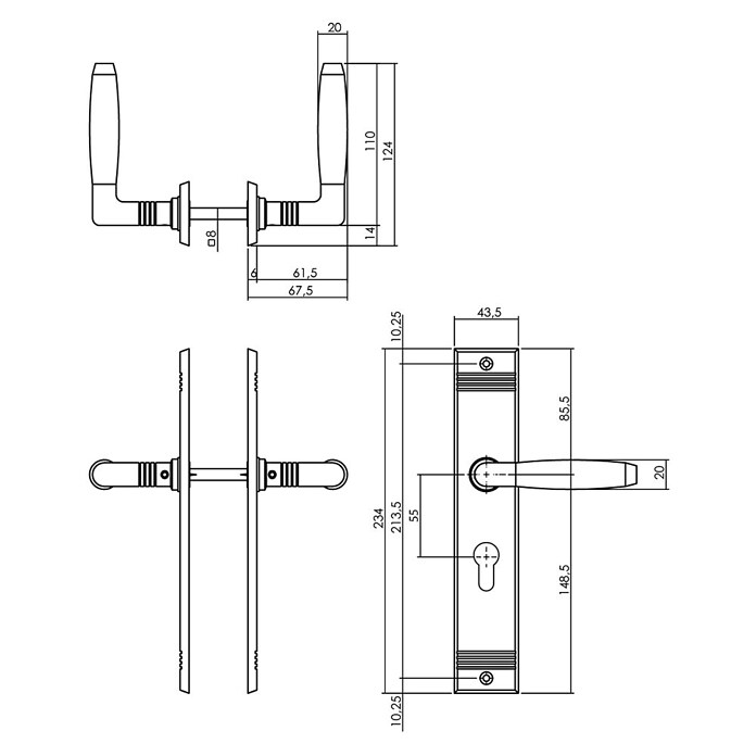Intersteel Deurklink Ton Basic (Nikkel, Profielcilindergat) | BAUHAUS