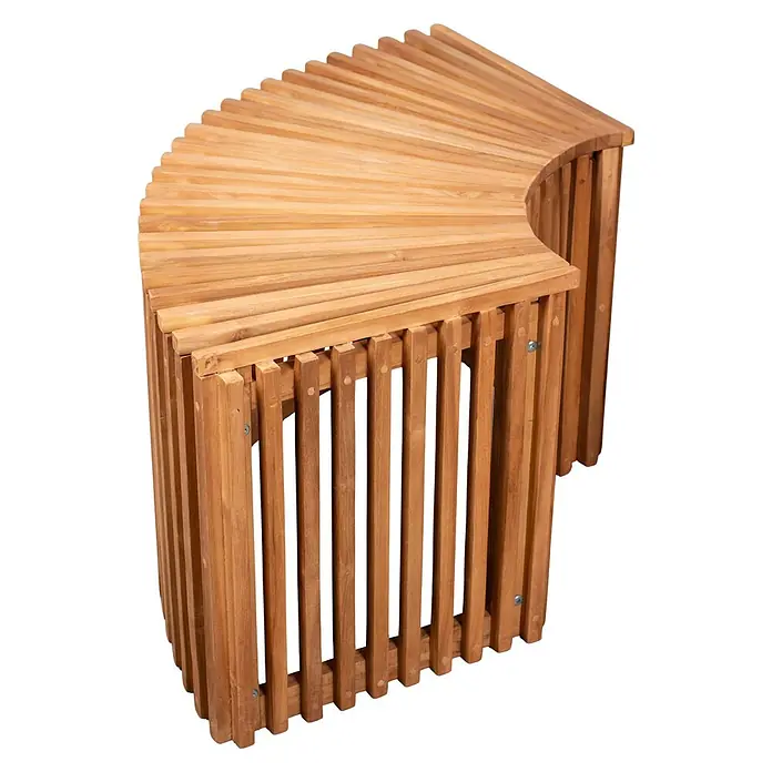 Bene Living Gartenliegen-Set Deckchair Yacht & Tische Verwood - B x T: 170 x 60 cm, braun, Naturmaterialien, Klappbar - Geschwungene Holzbank aus Lamellen in hellem Braun, für den Außenbereich geeignet.