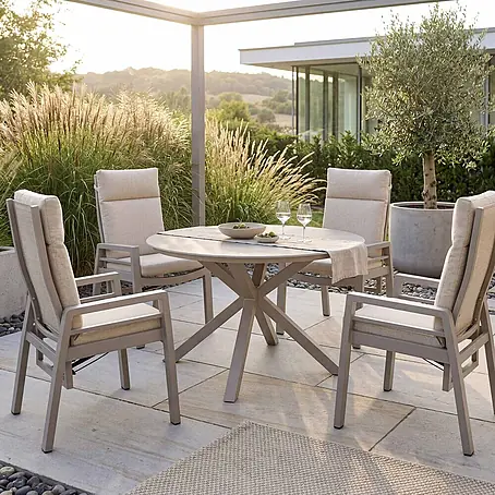 Bene Living  Gartentisch-Set Sevilla Malaga Ivory