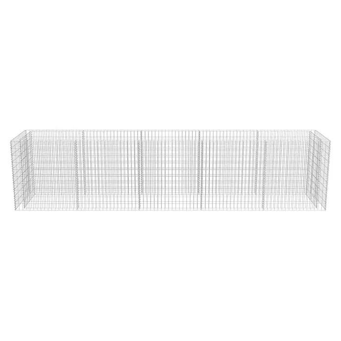 Furnicato Hochbeet - 450 x 90 x 100 cm, Stahl, Silber - Rechteckiges Gehege aus grauem Drahtgitter.