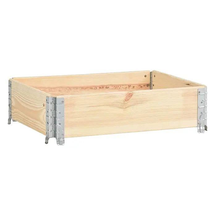 Furnicato Hochbeet - 60 x 80 x 19 cm, Holz, Braun - Helle Holz-Aufbewahrungsbox mit Metalleckbeschlägen, für Schubladen oder modulare Stapelung.