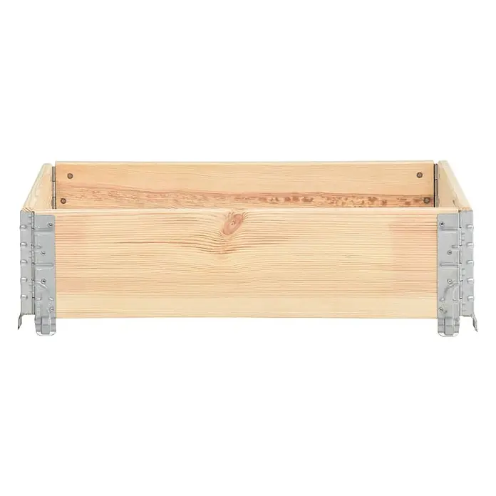 Furnicato Hochbeet - 60 x 80 x 19 cm, Holz, Braun - Helle Holzpalettenaufsatzrahmen mit Metalleckscharnieren.