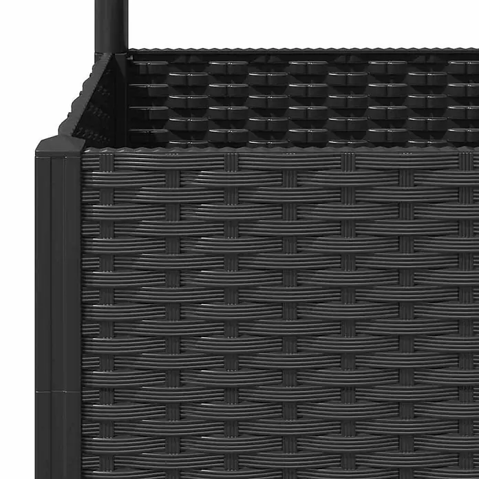 Furnicato Hochbeet - 40 x 120 x 136 cm, Kunststoff, Schwarz - Dunkelgraue Rattan-Optik Kunststoffplatte, Teil eines Hochbeets oder Blumenkastens.