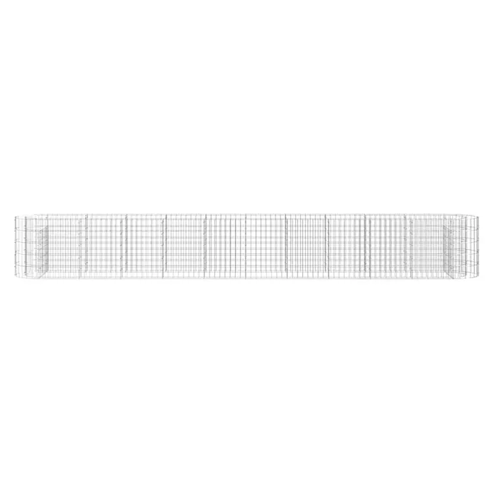 Furnicato Gabionen-Hochbeet - 50 x 400 x 50 cm, Metall - Drahtgitter-Rendering eines rechteckigen Netzbehälters mit abgerundeten Ecken.