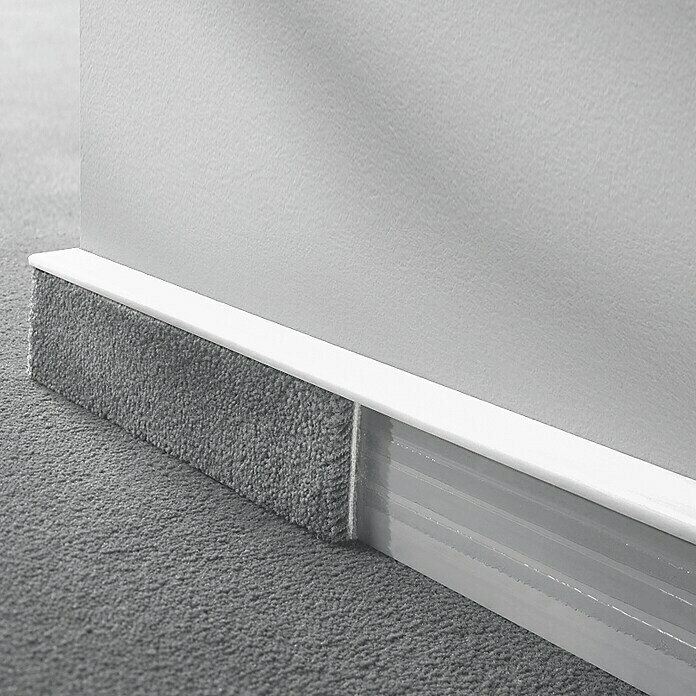 LOGOCLIC Zidna lajsna za tepih TSL (Bijelo, 2,5 m x 16 mm x 55 mm)