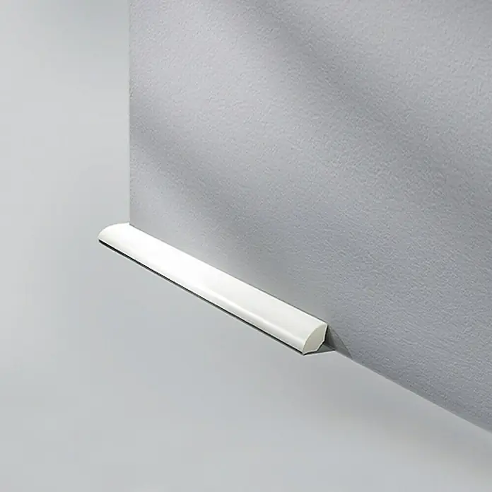 LOGOCLIC Viertelstab Weiß - 250 cm x 14 mm x 14 mm - Wandabschlussleiste aus weißem Kunststoff.