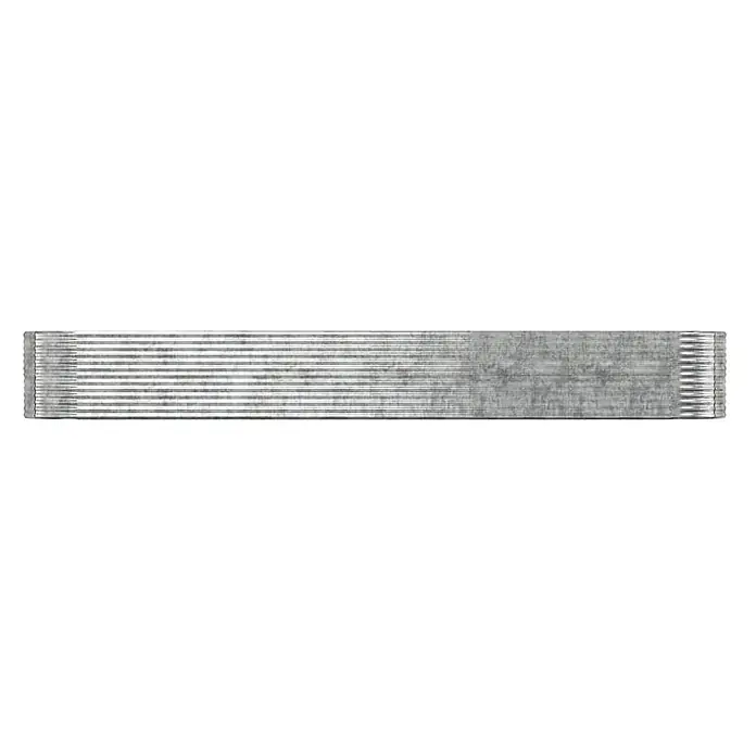 Furnicato Hochbeet - 554 x 100 x 68 cm, Stahl, Silber - Silberner Metallstreifen Heftklammern.