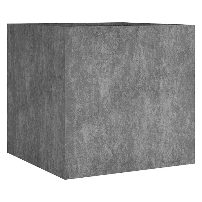 Furnicato Hochbeet - 41 x 40 x 40 cm, Stahl, Braun - Strukturierter dunkelgrauer Würfel in Betonoptik, als Pflanzgefäß oder Sockel geeignet.