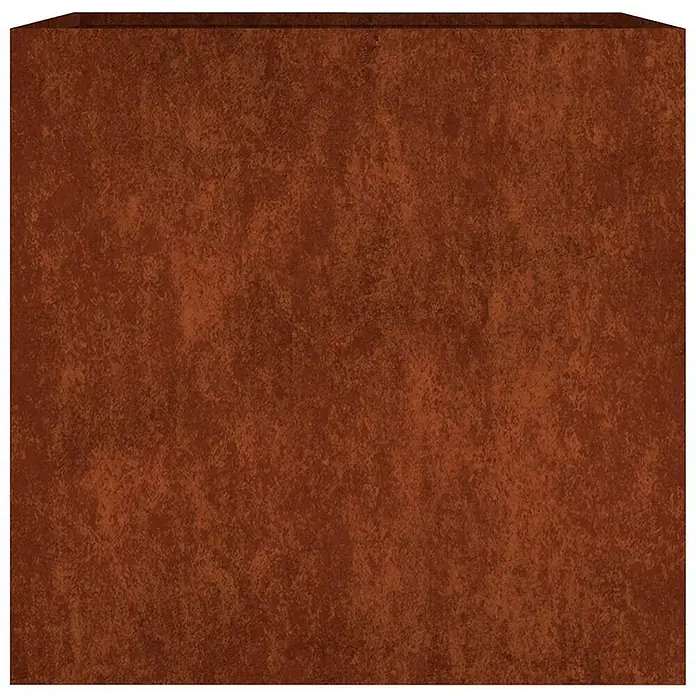 Furnicato Hochbeet - 41 x 40 x 40 cm, Stahl, Braun - Rechteckiger Metallpflanzkübel mit rustikaler, rotbrauner Textur.