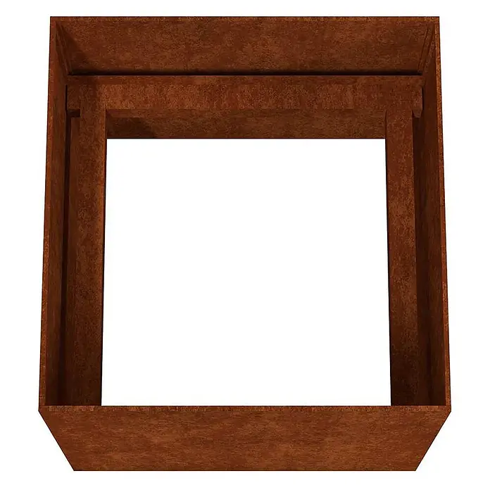 Furnicato Hochbeet - 41 x 40 x 40 cm, Stahl, Braun - Quadratisches, geschichtetes Hochbeet aus Cortenstahl.