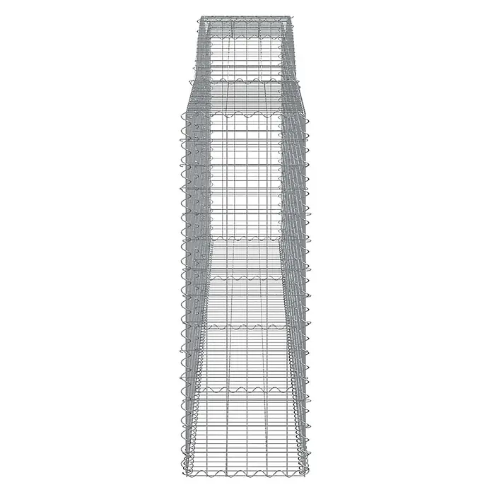 Furnicato Gabione - 160 x 400 x 50 cm, Metall, Maschenbreite: 50 mm, Maschenhöhe: 100 mm - Hoher, rechteckiger Gabionenkorb aus silbernem verzinktem Drahtgeflecht.