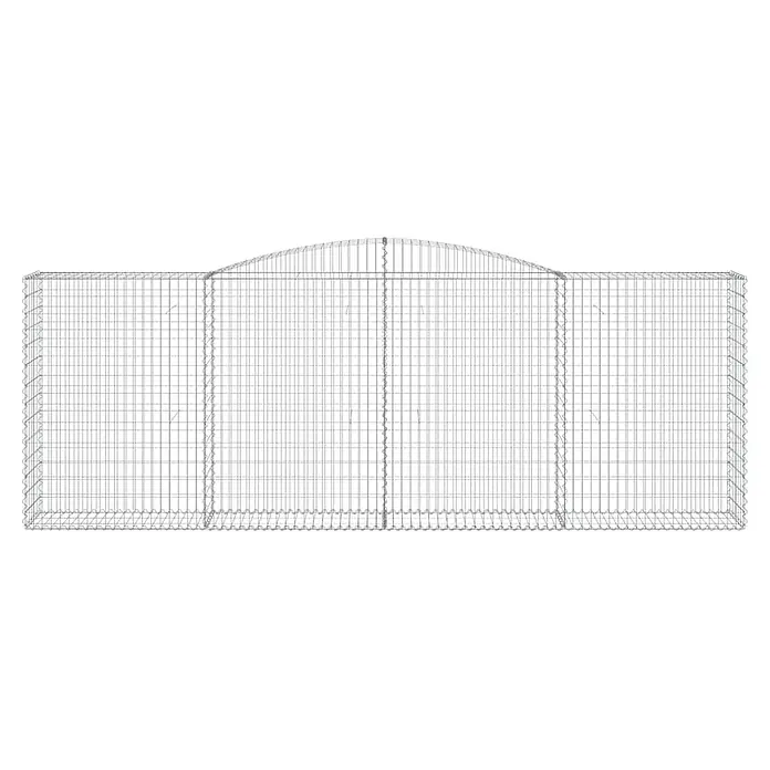 Furnicato Gabione - 160 x 400 x 50 cm, Metall, Maschenbreite: 50 mm, Maschenhöhe: 100 mm - Silbernes Drahtgeflecht-Gehäusegestell mit rechteckiger Basis und gewölbter Oberseite.