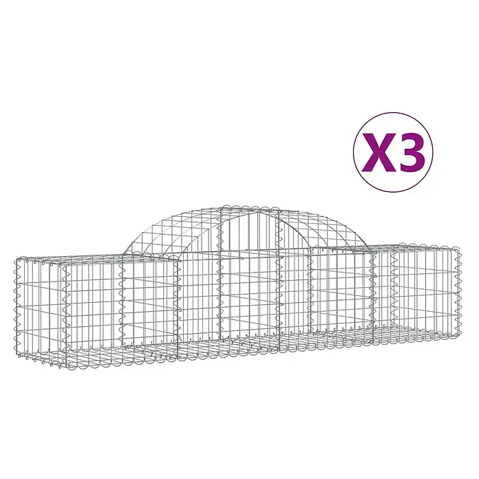 Furnicato Gabione - 60 x 200 x 50 cm, Metall, Maschenbreite: 50 mm, Maschenhöhe: 100 mm - Autoform Gabionenkorb aus grauem Drahtgitter, für Landschaftsgestaltung oder Dekoration.
