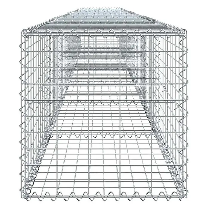 Furnicato Gabione - 700 x 50 x 50 cm, Metall, Maschenbreite: 50 mm, Maschenhöhe: 100 mm - Langer, rechteckiger Gabionenkorb aus silbernem Drahtgeflecht.