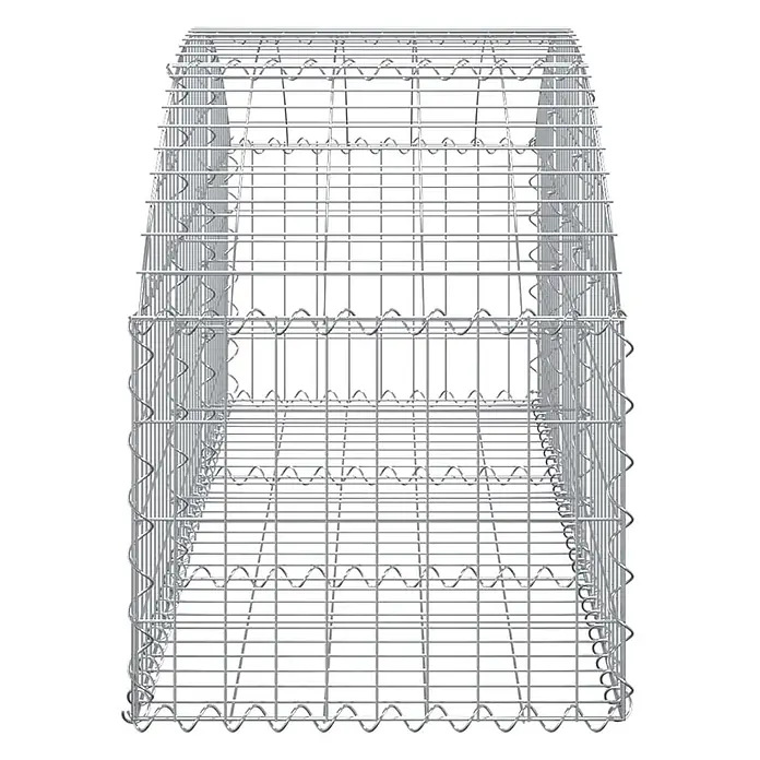 Furnicato Gabione - 60 x 150 x 50 cm, Metall, Maschenbreite: 50 mm, Maschenhöhe: 100 mm - Silberner verzinkter Stahldraht-Gabionenkorb, leer und rechteckig.