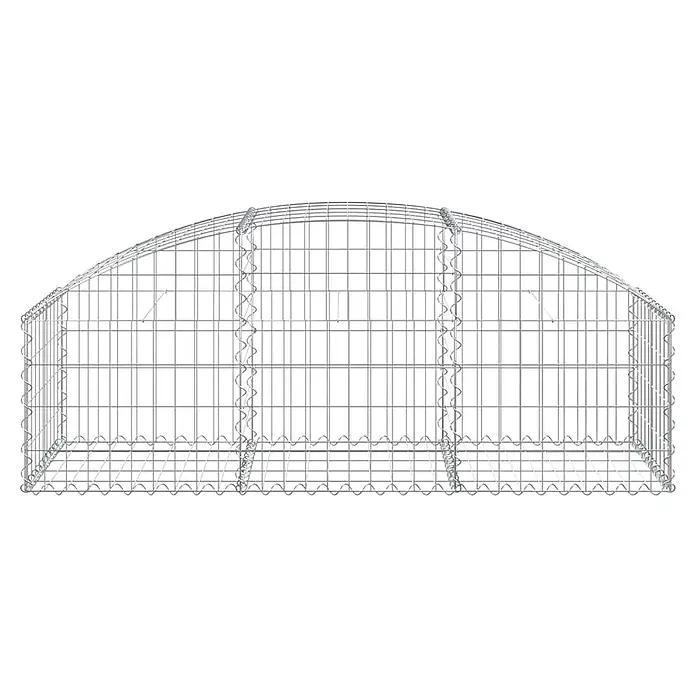 Furnicato Gabione - 60 x 150 x 50 cm, Metall, Maschenbreite: 50 mm, Maschenhöhe: 100 mm - Silber-grauer verzinkter Drahtgeflecht-Gabionenkäfig mit gewölbtem Dach, ideal für Hochbeete oder Zierlandschaftsgestaltung.
