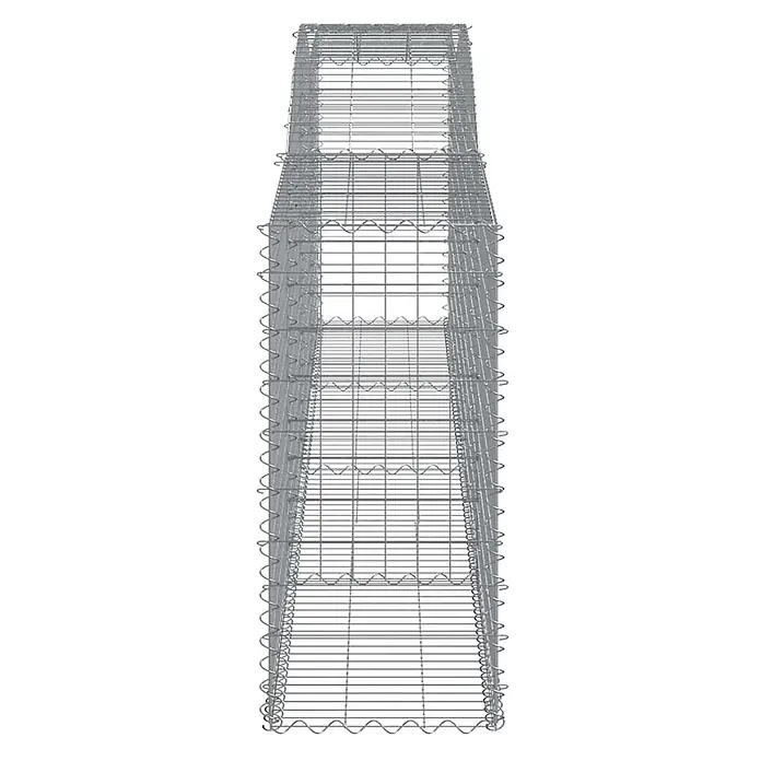 Furnicato Gabione - 120 x 400 x 50 cm, Metall, Maschenbreite: 50 mm, Maschenhöhe: 100 mm - Silberner Metall-Drahtgitter-Gabionenkorb, lang rechteckig und leer.