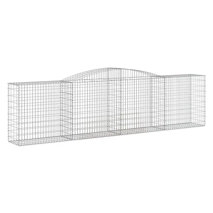 Furnicato Gabione - 120 x 400 x 50 cm, Metall, Maschenbreite: 50 mm, Maschenhöhe: 100 mm - Gabionenkorb aus verzinktem Drahtgeflecht mit gewölbtem Oberteil, für Stützmauern oder Landschaftsgestaltung.