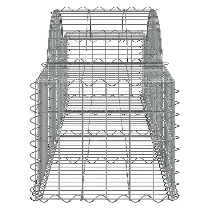 Furnicato Gabione - 60 x 200 x 50 cm, Metall, Maschenbreite: 50 mm, Maschenhöhe: 100 mm - Leerer, rechteckiger Gabionenkorb aus verzinktem Stahldrahtgeflecht, bereit zur Befüllung mit Steinen für Landschaftsbau oder Stützmauern.