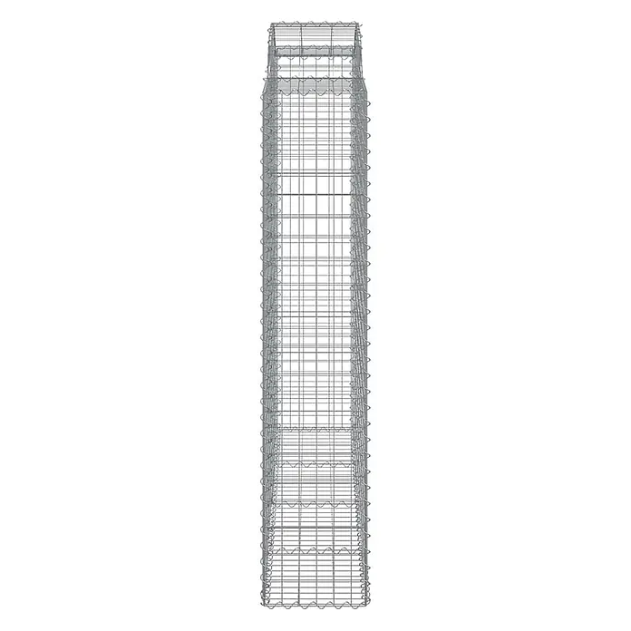 Furnicato Gabione - 50 x 200 x 220 cm, Metall, Maschenbreite: 50 mm, Maschenhöhe: 100 mm - Hoher rechteckiger Drahtgitter-Gabionenkorb für Stützmauern und Landschaftsgestaltung.