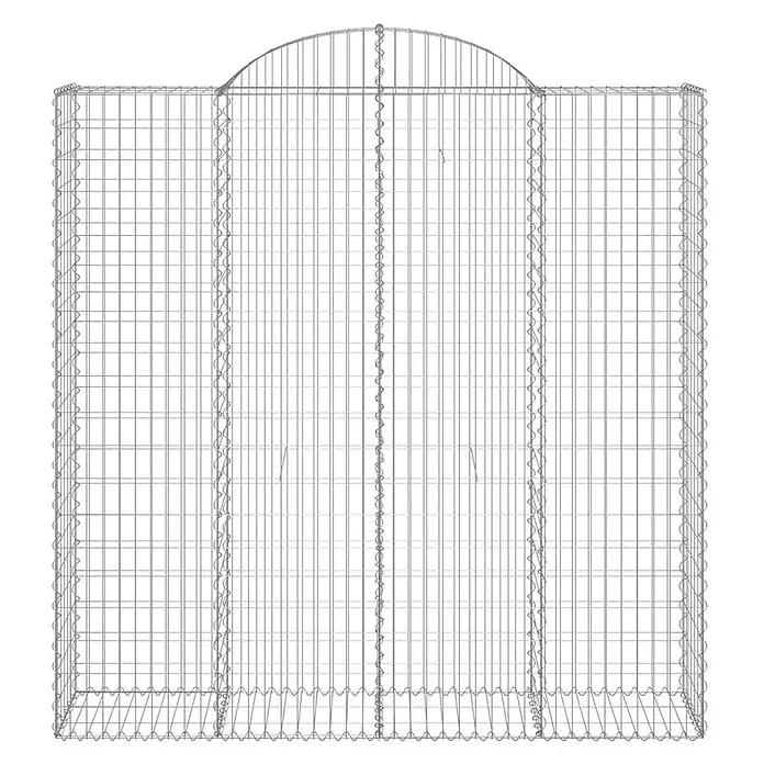Furnicato Gabione - 220 x 200 x 50 cm, Metall, Maschenbreite: 50 mm, Maschenhöhe: 100 mm - Gabionenkorb aus verzinktem Stahl mit gewölbter Oberseite, bereit zum Befüllen.