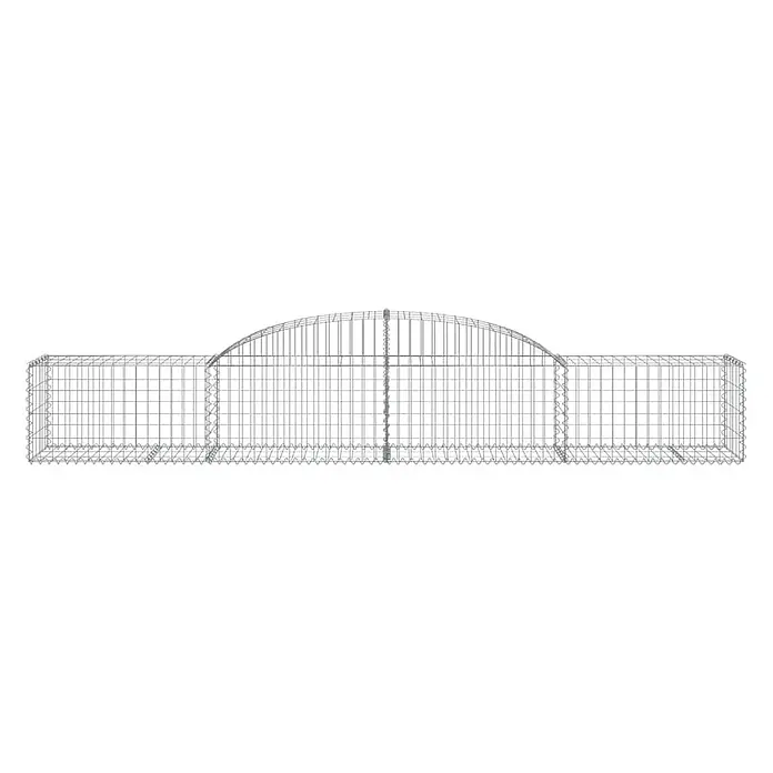 Furnicato Gabione - 50 x 300 x 60 cm, Metall, Maschenbreite: 50 mm, Maschenhöhe: 100 mm - Silberner Drahtgitter-Gabionenkorb mit rechteckigem Boden und gewölbter Oberseite.