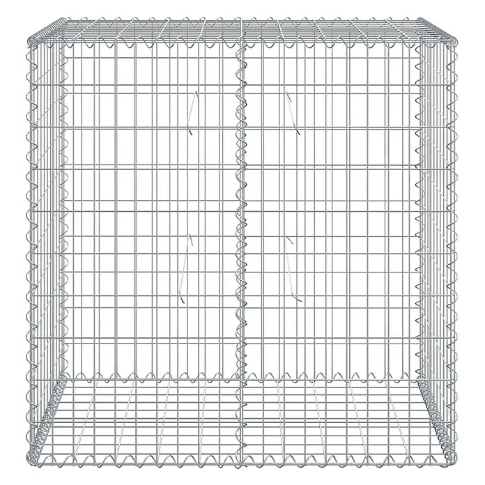 Furnicato Gabione - 100 x 50 x 100 cm, Metall, Maschenbreite: 50 mm, Maschenhöhe: 100 mm - Leerer, quadratischer Gabionenkäfig aus silbernem Drahtgeflecht.