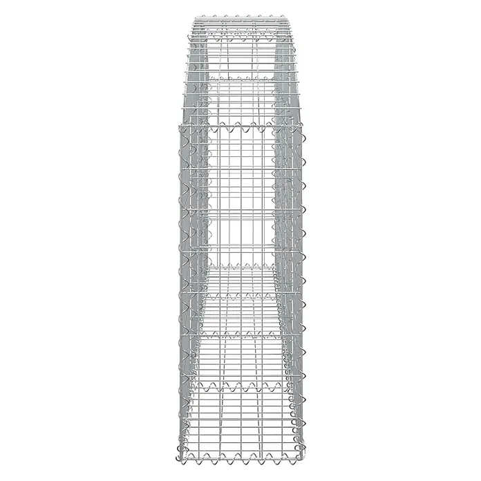 Furnicato Gabione - 100 x 200 x 30 cm, Metall, Maschenbreite: 50 mm, Maschenhöhe: 100 mm - Silberfarbener Gabionenkorb aus Metallgeflecht, leer und rechteckig, bereit zur Steinbefüllung.