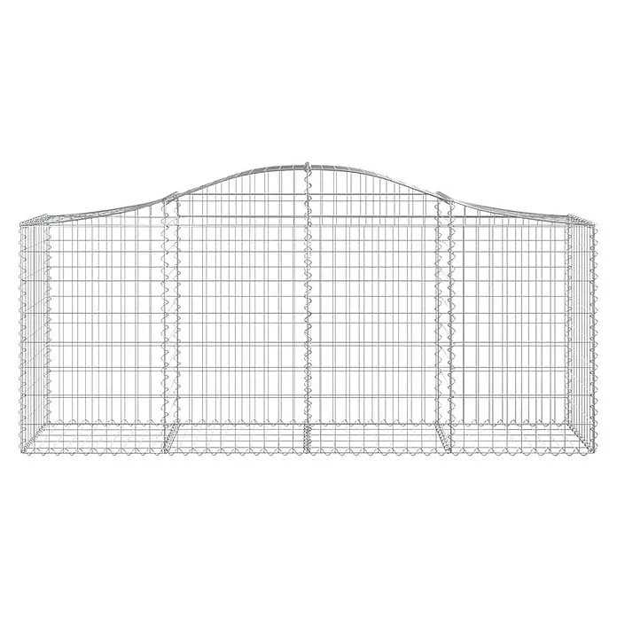 Furnicato Gabione - 50 x 200 x 100 cm, Metall, Maschenbreite: 50 mm, Maschenhöhe: 100 mm - Rechteckiger Gabionenkorb aus verzinktem Stahldrahtgeflecht, mit gewölbter Oberkante.