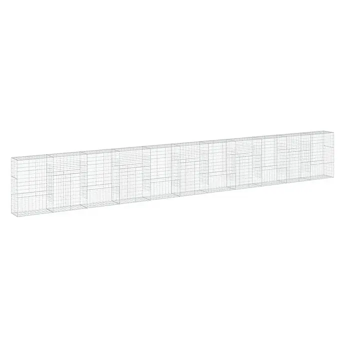 Furnicato Gabione - 1.100 x 50 x 150 cm, Metall, Maschenbreite: 50 mm, Maschenhöhe: 100 mm - 3D-Drahtgitter-Rechengitter, rechteckig mit detaillierter interner Gitterstruktur.