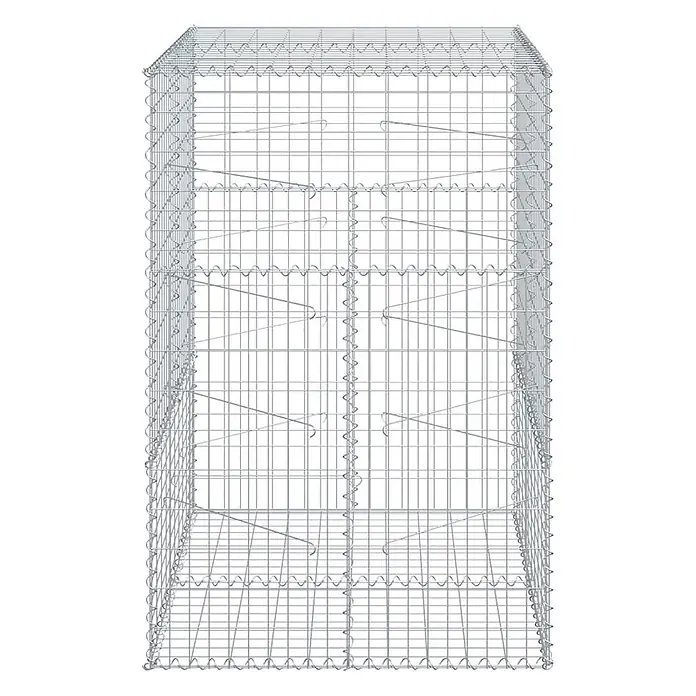 Furnicato Gabione - 100 x 100 x 150 cm, Metall, Maschenbreite: 50 mm, Maschenhöhe: 100 mm - Leerer rechteckiger Gabionenkorb aus silberfarbenem Drahtgeflecht für Stützmauern oder Gartengestaltung.