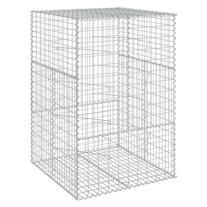 Furnicato Gabione - 100 x 100 x 150 cm, Metall, Maschenbreite: 50 mm, Maschenhöhe: 100 mm - Leerer rechteckiger Gabionenkäfig aus verzinktem Stahldrahtgeflecht.
