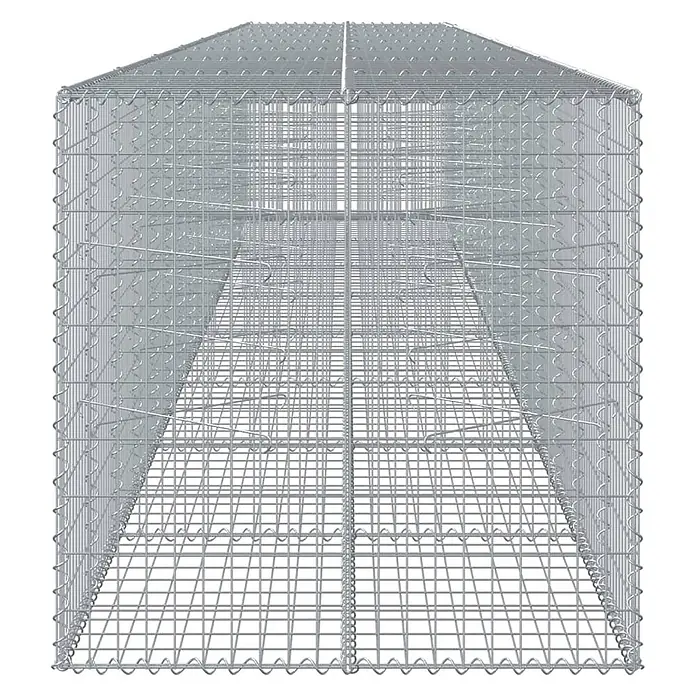 Furnicato Gabione - 800 x 100 x 100 cm, Metall, Maschenbreite: 50 mm, Maschenhöhe: 100 mm - Hellgrauer Gabionenkorb aus verzinktem Stahldraht, ein rechteckiger Gitterbehälter zur Steinbefüllung für Landschaftsbau oder Bauwesen.