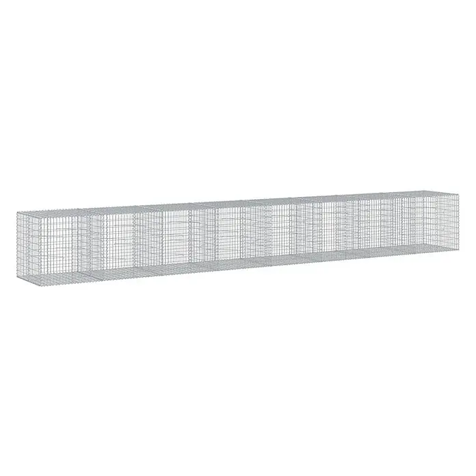Furnicato Gabione - 800 x 100 x 100 cm, Metall, Maschenbreite: 50 mm, Maschenhöhe: 100 mm - Langes rechteckiges graues Drahtgitter-Gabionenkorb.