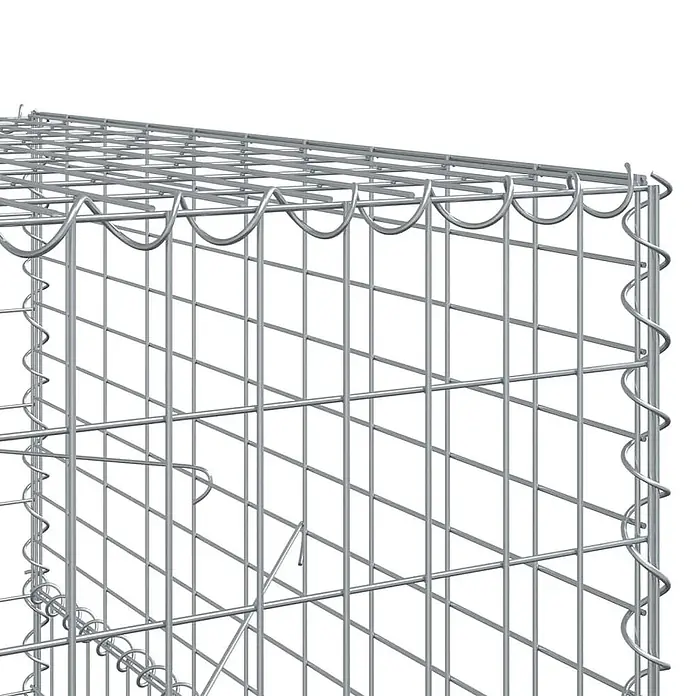 Furnicato Gabione - 100 x 100 x 150 cm, Metall, Maschenbreite: 50 mm, Maschenhöhe: 100 mm - Gabionenkorb aus silbernem Drahtgeflecht für Garten oder Landschaftsbau.