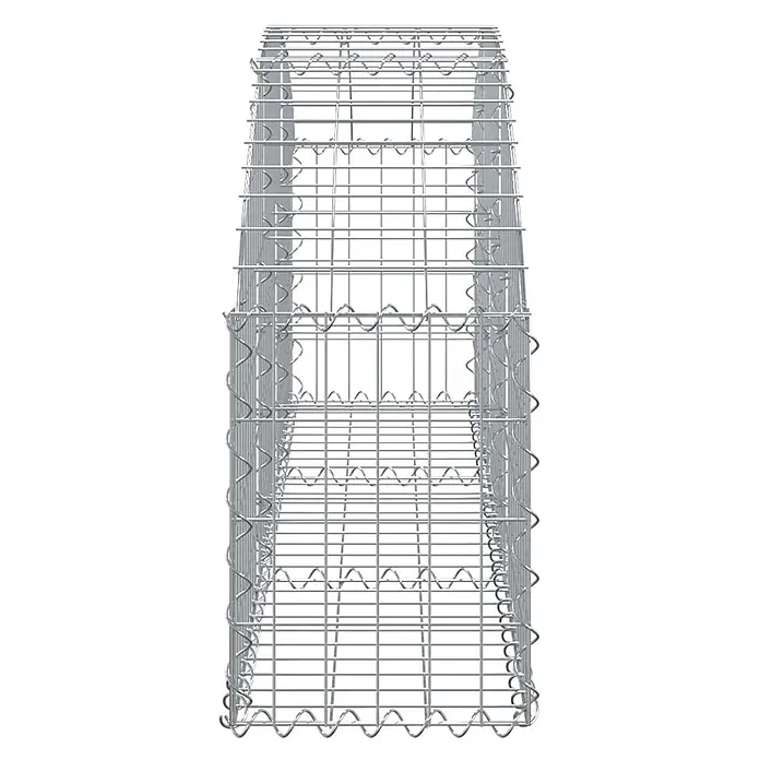 Furnicato Gabione - 30 x 150 x 60 cm, Metall, Maschenbreite: 50 mm, Maschenhöhe: 100 mm - Rechteckiger silberner Draht-Gabionenkorb, leer und montagebereit, mit Spiralverbindern.