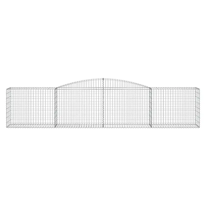 Furnicato Gabione - 100 x 400 x 50 cm, Metall, Maschenbreite: 50 mm, Maschenhöhe: 100 mm - Gabione aus silbernem Drahtgeflecht mit rechteckiger Basis und gewölbtem Mittelteil.