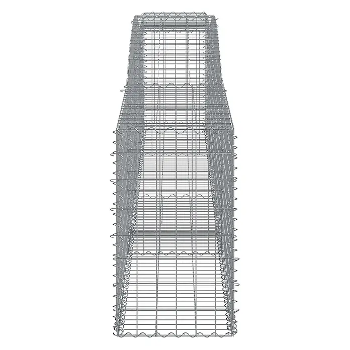 Furnicato Gabione - 100 x 400 x 50 cm, Metall, Maschenbreite: 50 mm, Maschenhöhe: 100 mm - Hoher rechteckiger Gabionenkorb aus verzinktem Drahtgeflecht mit Spiralverbindern.