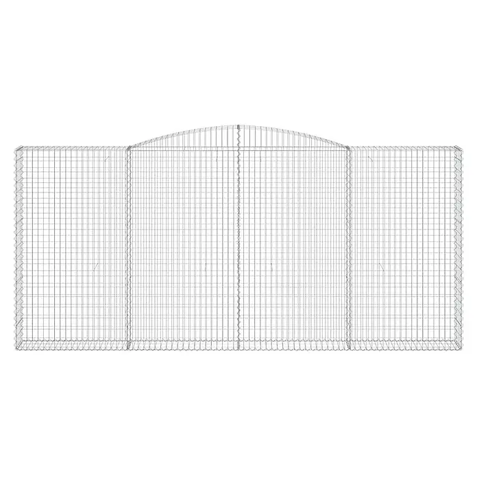 Furnicato Gabione - 200 x 400 x 30 cm, Metall, Maschenbreite: 50 mm, Maschenhöhe: 100 mm - Leerer, modularer silberner Drahtgitter-Gabionenkorb mit gewölbter Oberseite für die Landschaftsgestaltung.