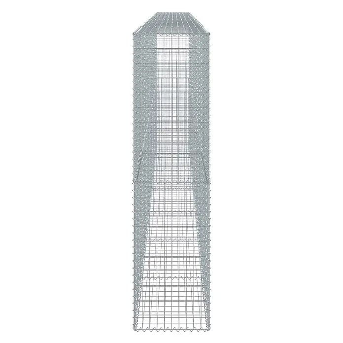 Furnicato Gabione - 700 x 50 x 200 cm, Metall, Maschenbreite: 50 mm, Maschenhöhe: 100 mm - Hoher, leerer Gabionen-Drahtkorb aus verzinktem Stahlgeflecht.