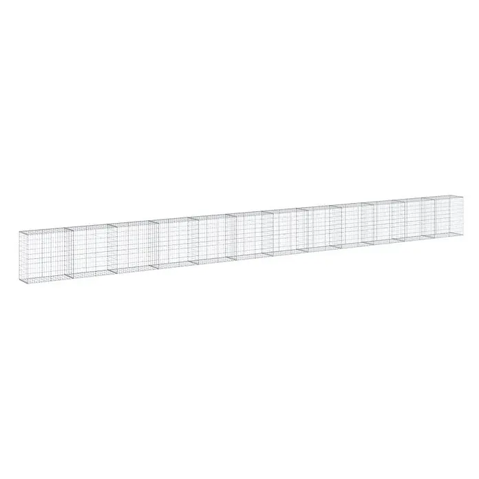 Furnicato Gabione - 1.200 x 50 x 100 cm, Metall, Maschenbreite: 50 mm, Maschenhöhe: 100 mm - Langer, rechteckiger Drahtgitterkorb aus Metall für Gabionenwände oder Landschaftsgestaltung.