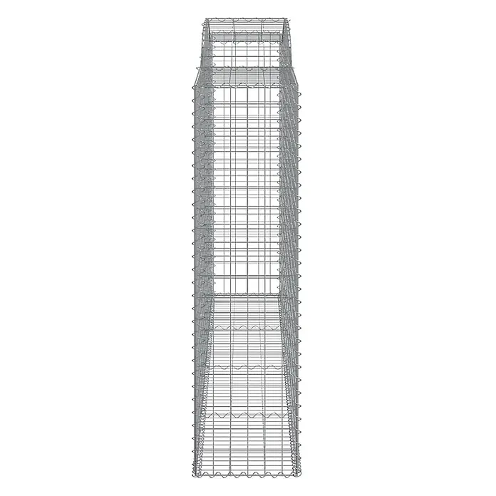 Furnicato Gabione - 200 x 300 x 50 cm, Metall, Maschenbreite: 50 mm, Maschenhöhe: 100 mm - Hoher, rechteckiger Gabionenkorb aus silbernem Drahtgeflecht.