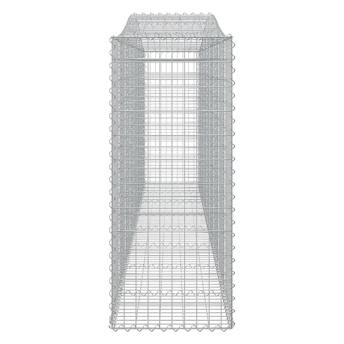 Furnicato Gabione - 50 x 400 x 140 cm, Metall, Maschenbreite: 50 mm, Maschenhöhe: 100 mm - Rechteckiger Gabionenkorb aus silbernem Drahtgeflecht, leer.