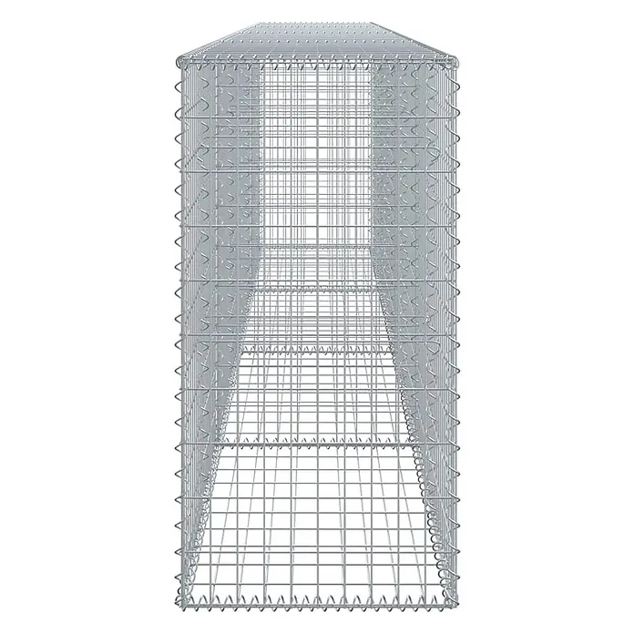 Furnicato Gabione - 400 x 50 x 100 cm, Metall, Maschenbreite: 50 mm, Maschenhöhe: 100 mm - Leerer Gabionenkorb aus verzinktem Stahldrahtgeflecht, bereit zur Befüllung.