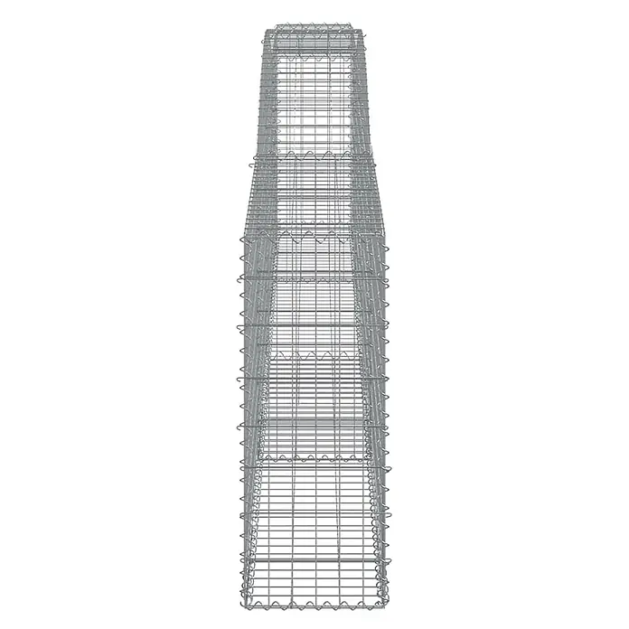 Furnicato Gabione - 100 x 400 x 30 cm, Metall, Maschenbreite: 50 mm, Maschenhöhe: 100 mm - Leerer, rechteckiger Gabionenkorb aus silbernem Drahtgeflecht.
