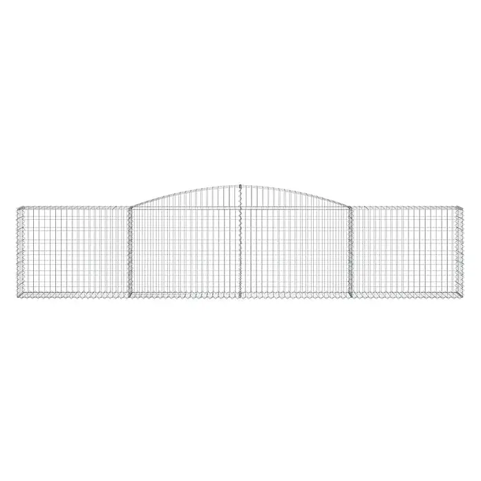 Furnicato Gabione - 100 x 400 x 30 cm, Metall, Maschenbreite: 50 mm, Maschenhöhe: 100 mm - Rechteckiger Drahtgitter-Gabionenkorb mit gewölbtem Mittelteil.