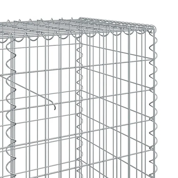 Furnicato Gabione - 900 x 50 x 100 cm, Metall, Maschenbreite: 50 mm, Maschenhöhe: 100 mm - Leerer Gabionenkorb aus silberfarbenem Metalldraht.