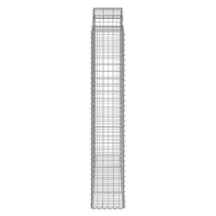 Furnicato Gabione - 240 x 200 x 50 cm, Metall, Maschenbreite: 50 mm, Maschenhöhe: 100 mm - Hoher, leerer, rechteckiger Gabionenkorb aus silbernem verzinktem Drahtgeflecht, bereit zum Befüllen.