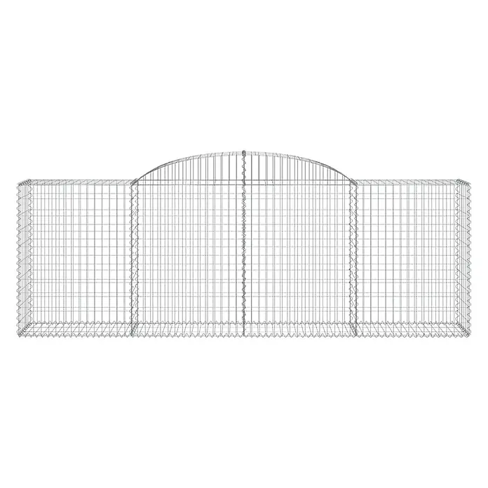 Furnicato Gabione - 50 x 300 x 120 cm, Metall, Maschenbreite: 50 mm, Maschenhöhe: 100 mm - Gabionenkorb aus silbernem Drahtgeflecht mit gewölbter Oberseite und geraden Seiten.