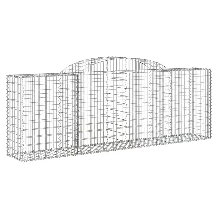 Furnicato Gabione - 50 x 300 x 120 cm, Metall, Maschenbreite: 50 mm, Maschenhöhe: 100 mm - Modulares graues Gabionengitter aus Drahtgeflecht mit gewölbter Oberseite.